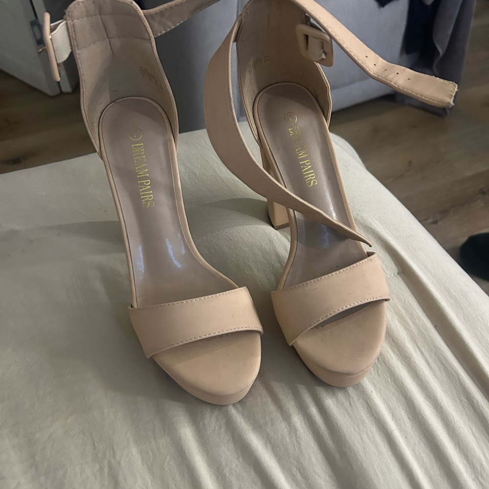 Public Desire Nude Strappy Heels